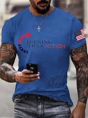 Men's Charlie Kirk Turning Point USA Trump Commemorative T-Shirt