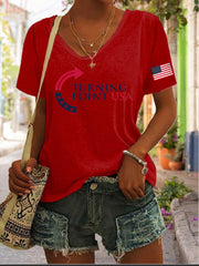 Women's Charlie Kirk Turning Point USA Trump Commemorative T-shirt