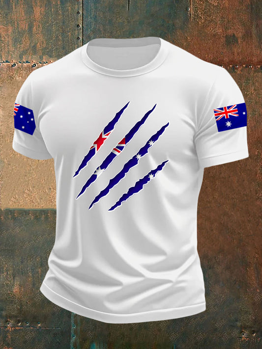 Men's Australian Flag Print Casual Tee