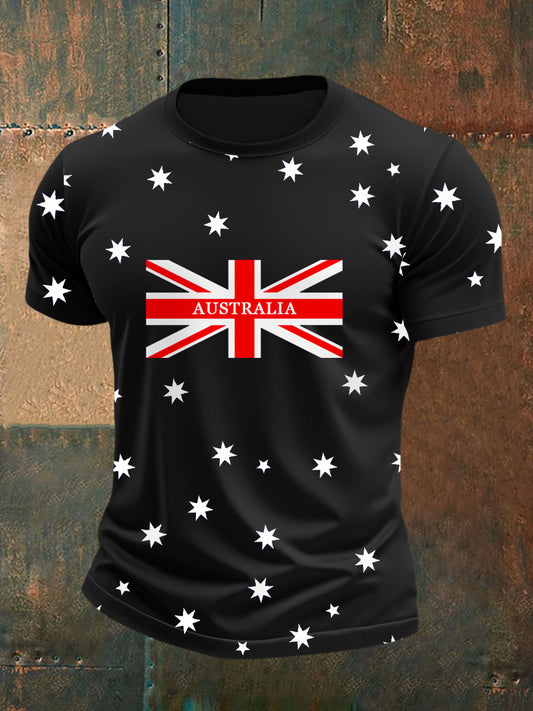 Men's Australian Flag Print Casual Tee