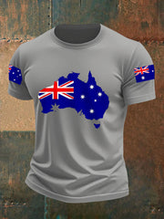 Men's Australian Flag Print Casual Tee