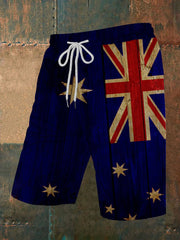 Men's  Retro Australian Flag Print Casual Shorts