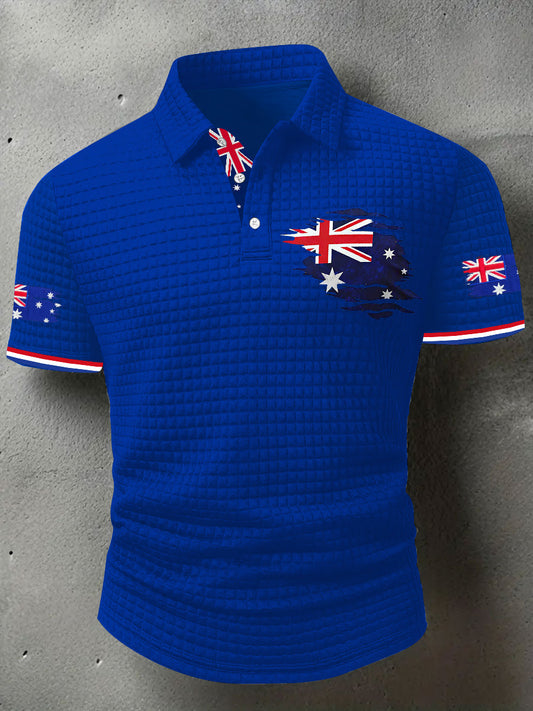 Men's Australian Flag Print CasualShort Sleeve Top