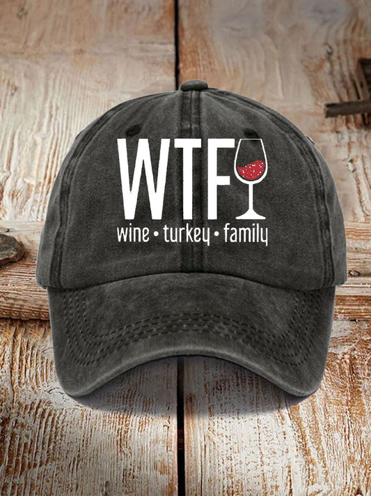 Unisex Wine Turkey Family Print Hat