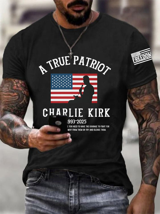 Men's A True Patriot R.I.P Charlie Kirk Tee