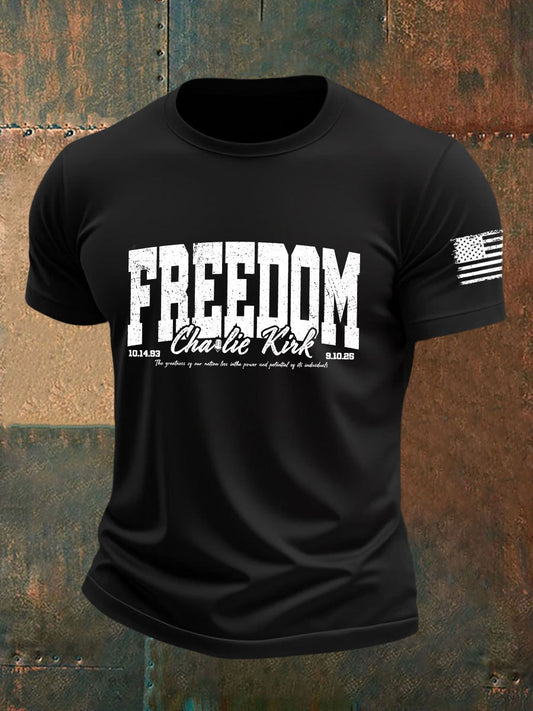Men's Freedom Printed Casual T-shirt