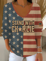 Women's Voice of Freedom Printed Casual Top