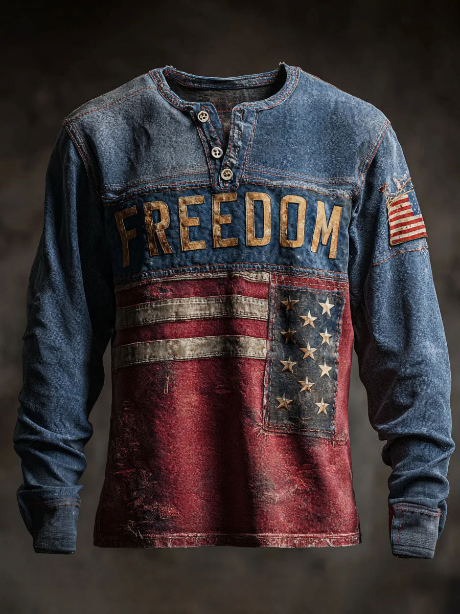 Men's Freedom Printed Casual T-shirt