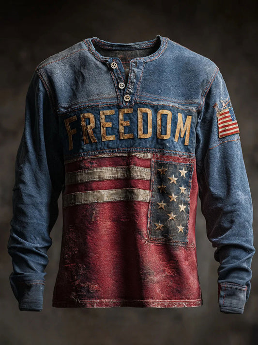Men's Freedom Printed Casual T-shirt