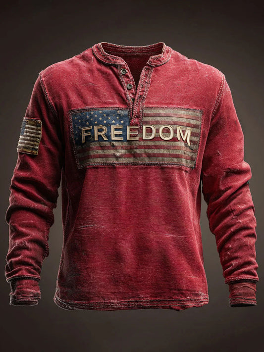 Men's Freedom Printed Casual T-shirt