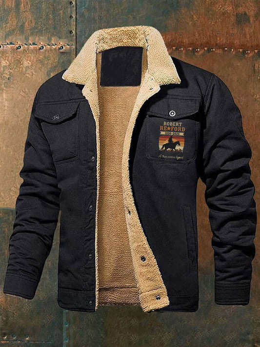 Men's commemorate Robert Redford Thickened Velvet Jacket