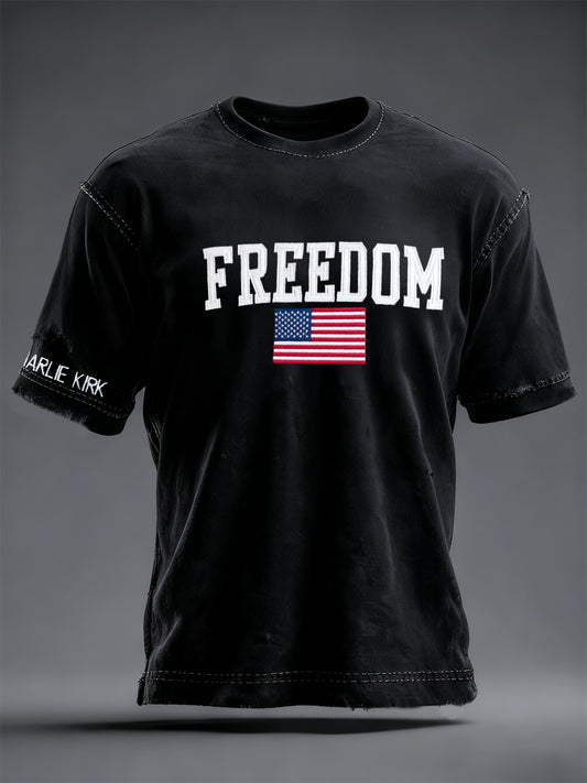 Men's Freedom Is Not Free R.I.P Charlie Kirk Short Sleeve T-shirt