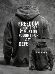 Men's Freedom Is Not Free R.I.P Charlie Kirk Oversized Drop-Shoulder Hoodie with Pockets