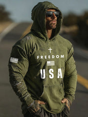Men's Freedom Printed Casual Hoodie