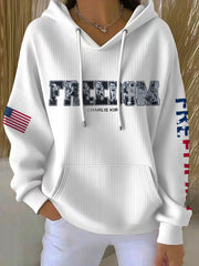 Women's Freedom True Patriot Memorial Printed Hoodie