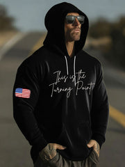 Men's This Is The Turning Point Oversized Drop-Shoulder Hoodie With Pockets