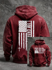 Men's I Am Charlie Kirk Printed Oversized Drop-Shoulder Hoodie with Pockets