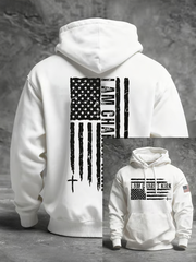 Men's I Am Charlie Kirk Printed Oversized Drop-Shoulder Hoodie with Pockets