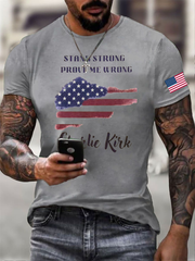 Men's Charlie Kirk Printed imitation cotton short-sleeved T-shirt