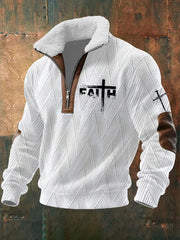 Men's Faith Cross Long Sleeve Zip-up Hoodie