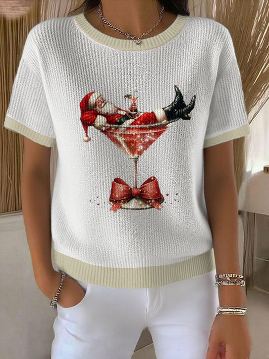 Women's Santa Claus Printed Sweater