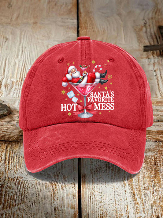 Unisex Funny Christmas Santa's Favorite Hot Mess Hat