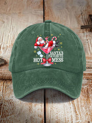 Unisex Funny Christmas Santa's Favorite Hot Mess Hat