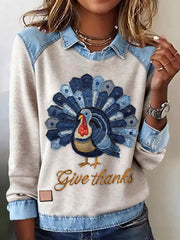 Women's Thanksgiving Print Top