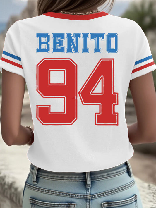 Women's Bunny Football Music Lover Printed T-shirt