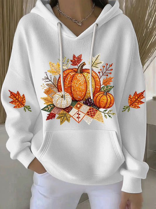 Women's Thanksgiving Print Casual Hoodie