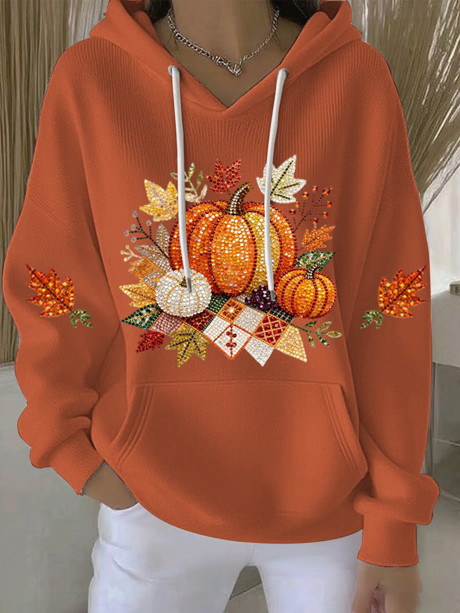 Women's Thanksgiving Print Casual Hoodie