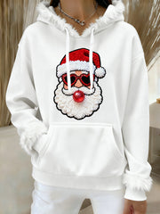 Women's Christmas Santa Claus Print Hoodie
