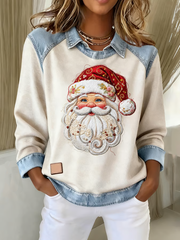 Women's  Santa Claus Printed Tops