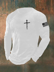 Men's Jesus The Way The Truth The Life John 14:6 Christian Cross Long Sleeve  T-shirt