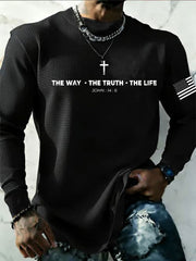 Men's The Way The Truth The Life Waffle Crewneck Sweatshirt