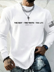 Men's The Way The Truth The Life Waffle Crewneck Sweatshirt