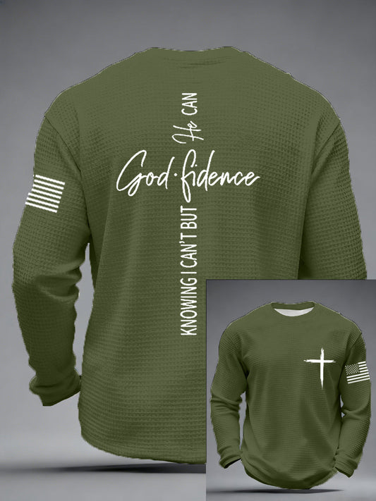 Men's God Fidence Waffle Long Sleeve T-Shirt