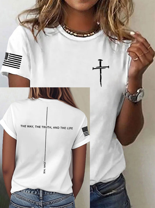 Women's The Way The Truth & The Life John 14:6 Cross Short Sleeve T-Shirt