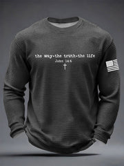 Men's The Way The Truth & The Life John 14:6 Waffle Long Sleeve T-Shirt