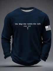 Men's The Way The Truth & The Life John 14:6 Waffle Long Sleeve T-Shirt