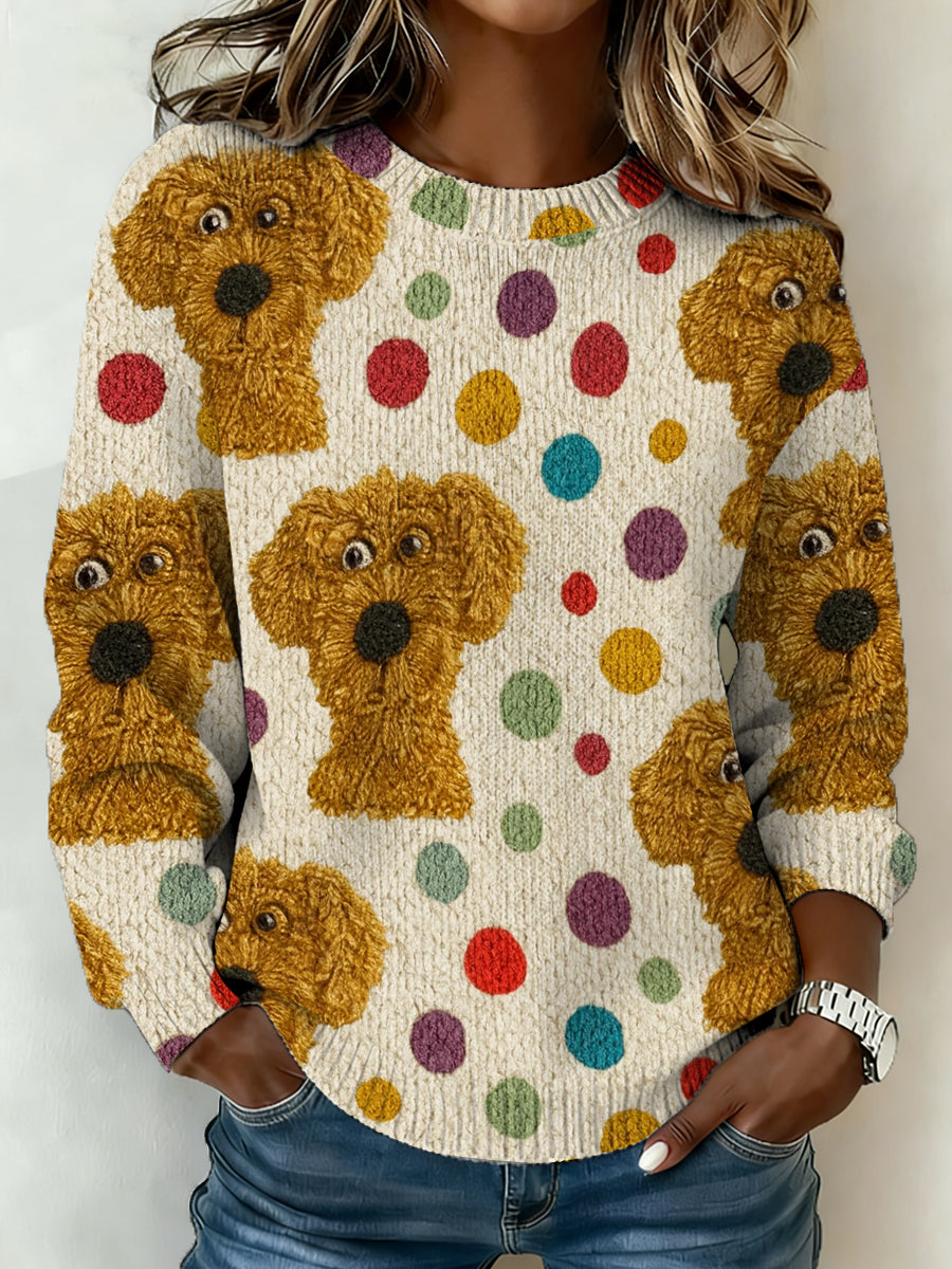 Women's Cute Dogs Print Casual Sweater