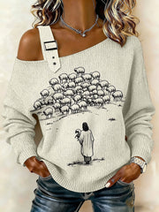 Women's Jesus Print Casual Top