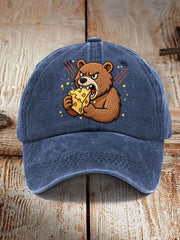 Unisex Bears Eating Cheese Football Lover Print Hat