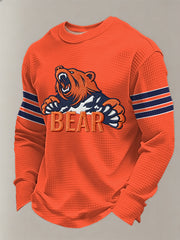 Men's Football Fans Gameday Casual Waffle Long Sleeve T-Shirt