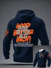 Men's Good Better Best Print Football Fans  Checkered Cotton Hoodie