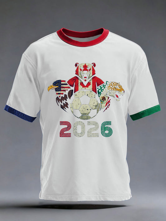Men's Soccer 2026 Printed Casual T-Shirt