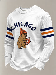 Men's Football Fans Gameday Casual Waffle Long Sleeve T-Shirt