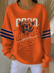 Women's Good Better Best Print Football Fans Gameday Casual Sweatshirt