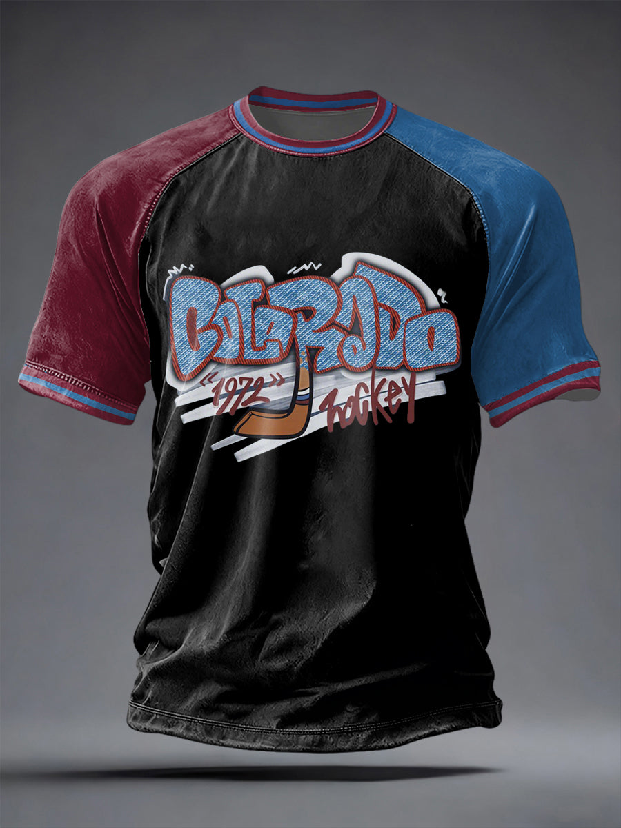 Men's Ice Hockey Print Casual T-shirt