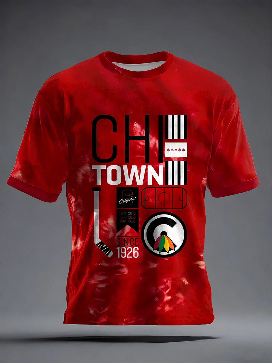 Men's Chicago Hockey 100th Anniversary Print T-shirt